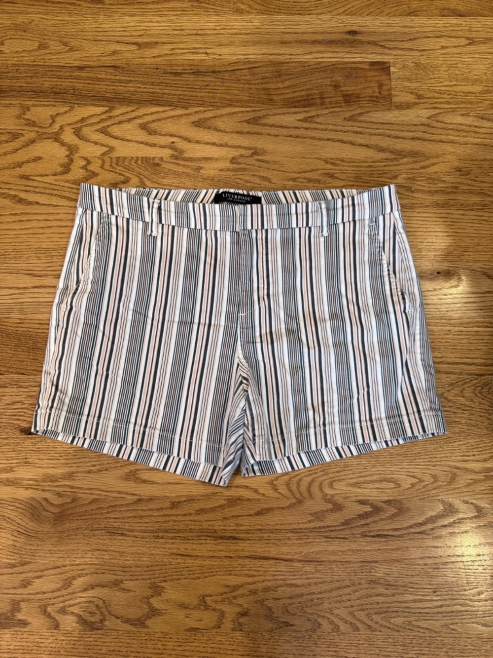 Liverpool Los Angeles Shorts with White, Pink & Grey Strips